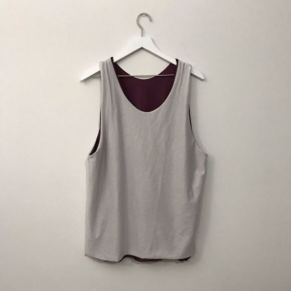 🦩 Reversible maroon white practice jersey tank top large unisex - Picture 2 of 8